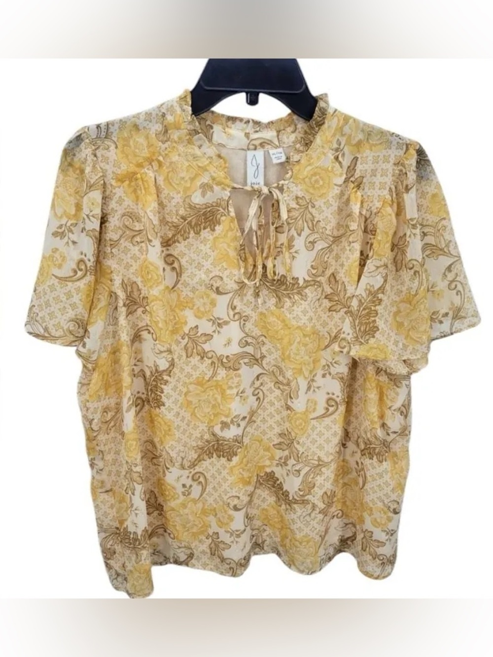 Joie Yellow Floral Blouse size Small, excellent condition